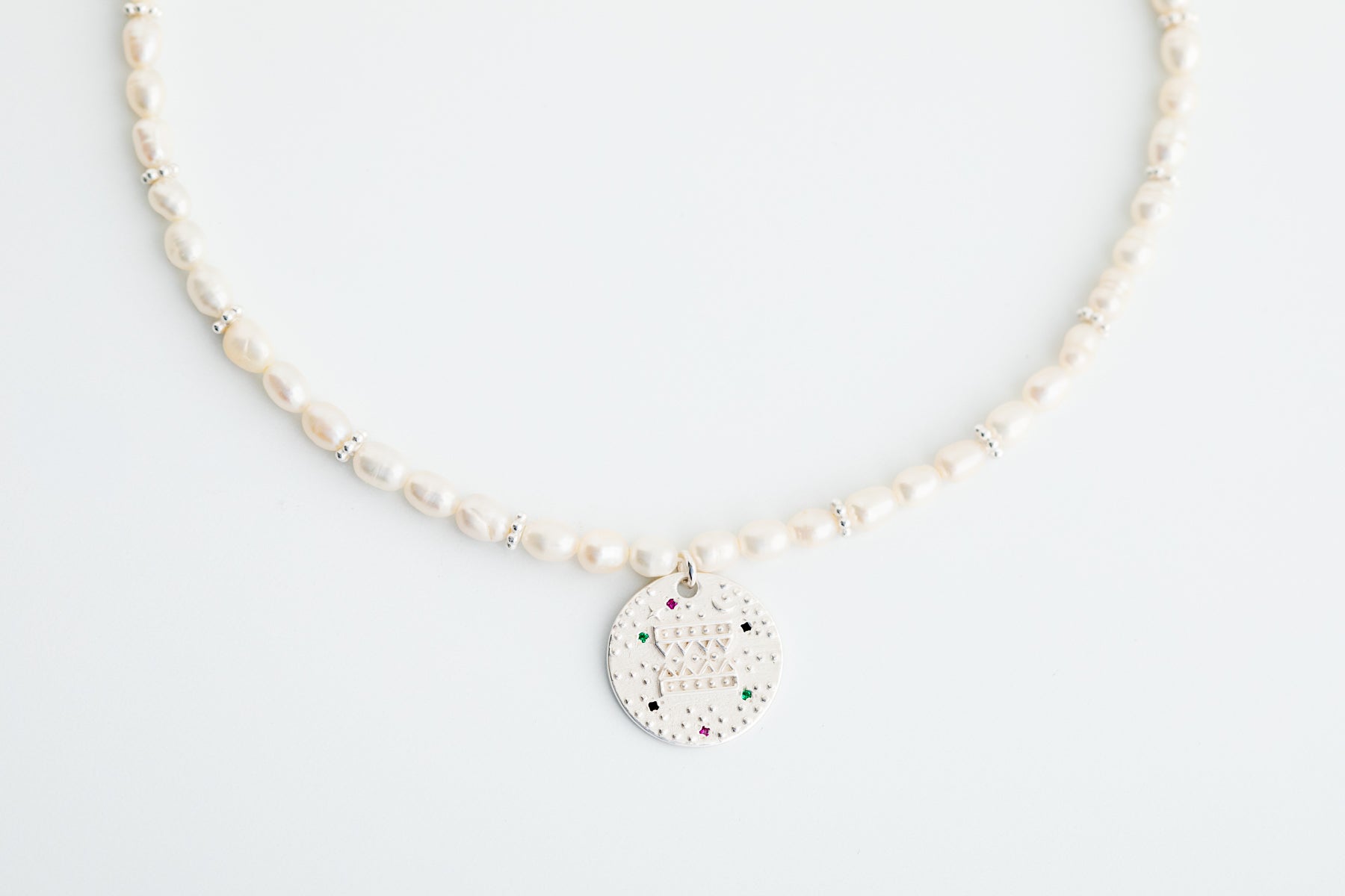 Silver Pearl Pendant Necklace
