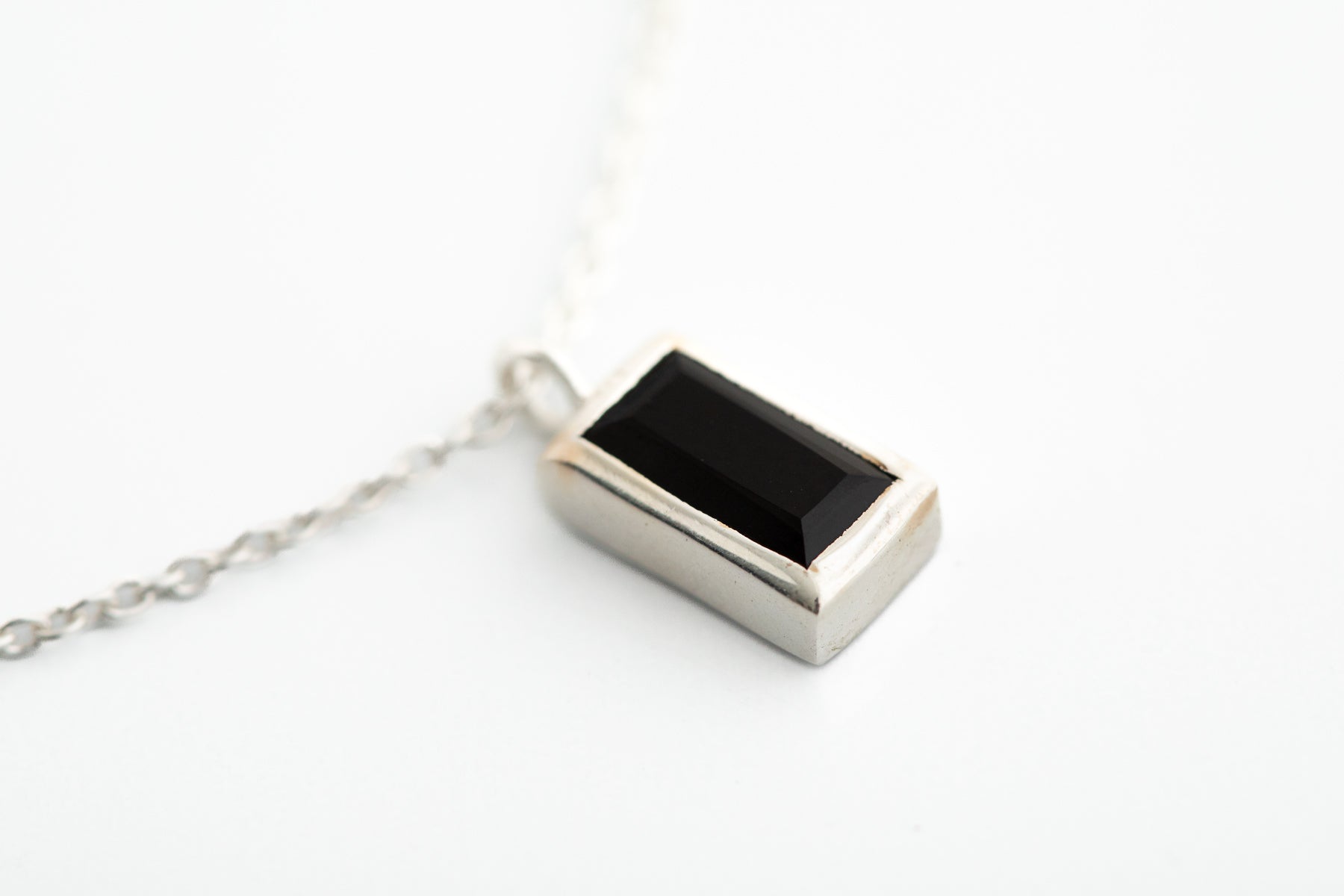Black Onyx and Silver Necklace