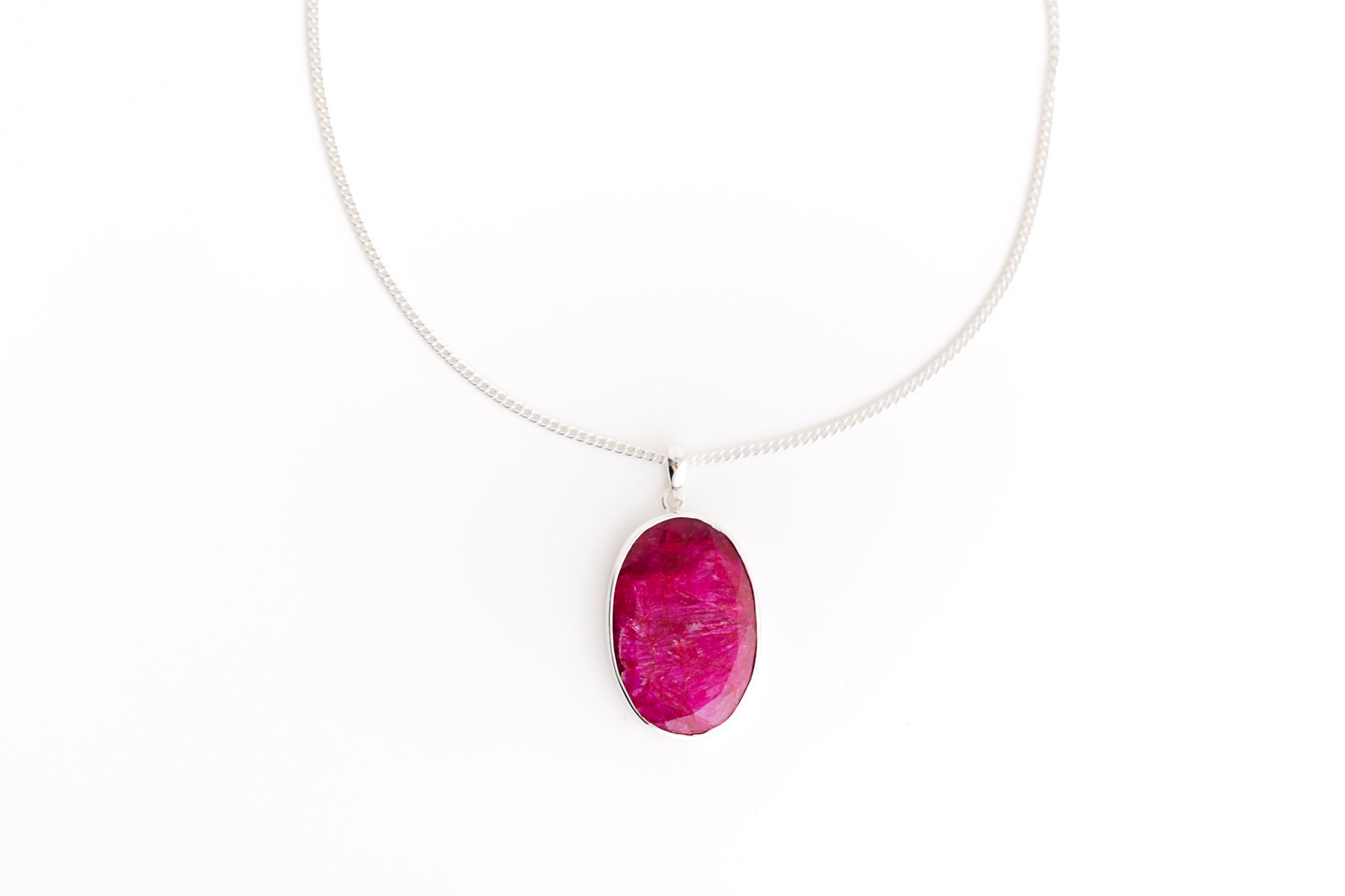 Large Gemstone Pendant Necklace