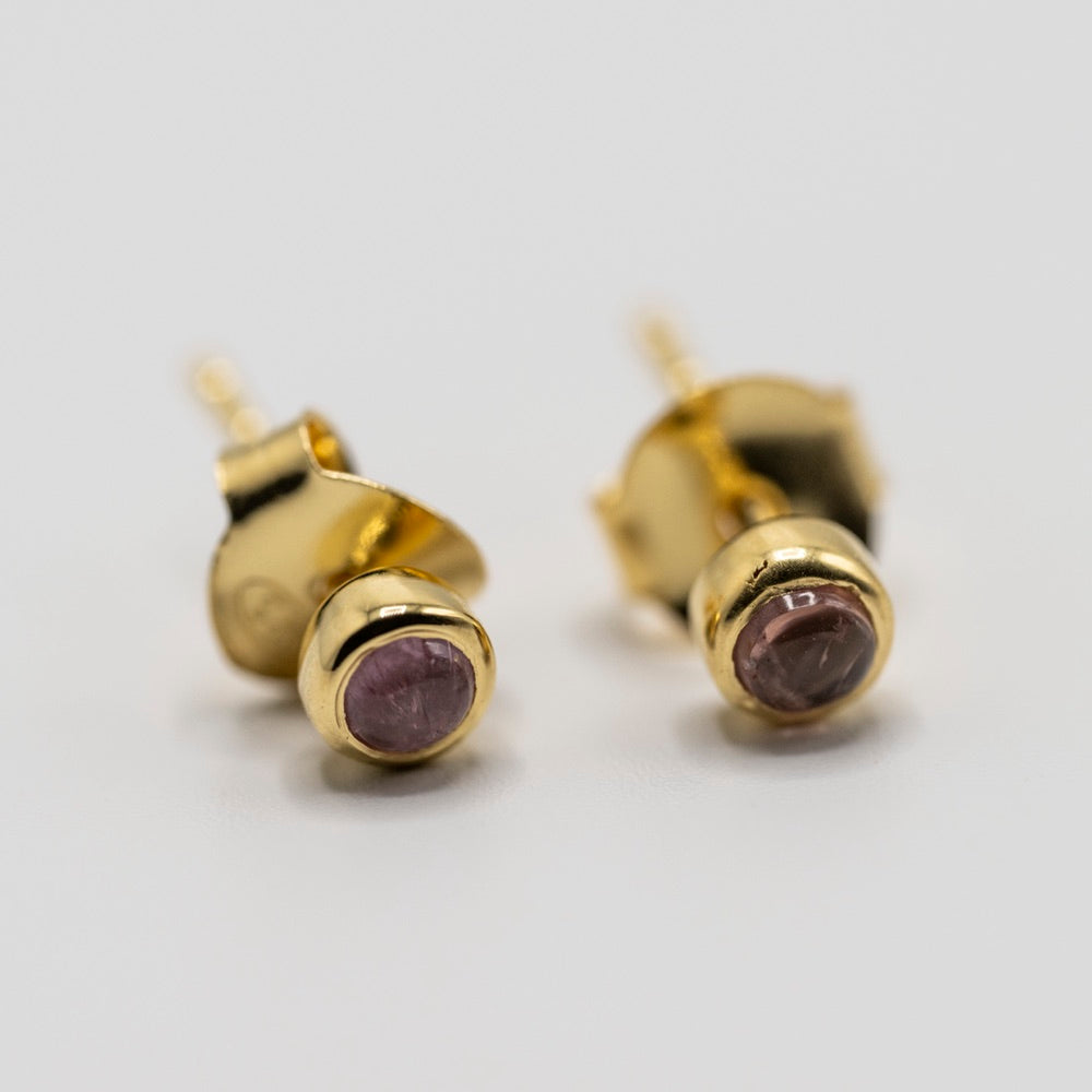Gold Tiny Gemstone Stud Earrings