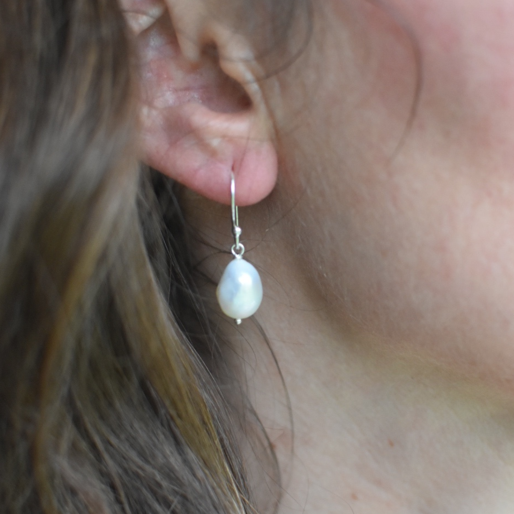 Silver Pearl Drop Earrings