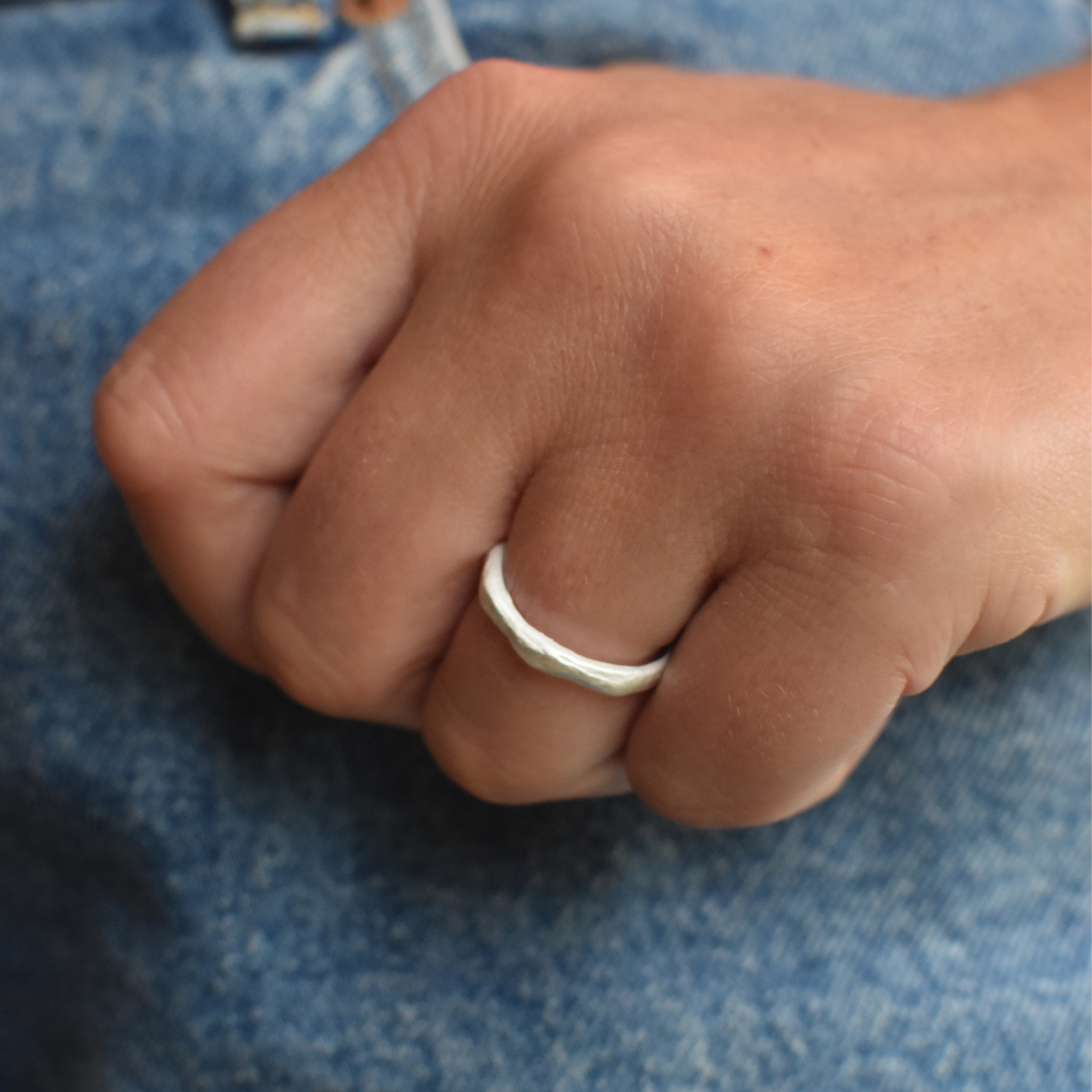 Matt Hammered Ring