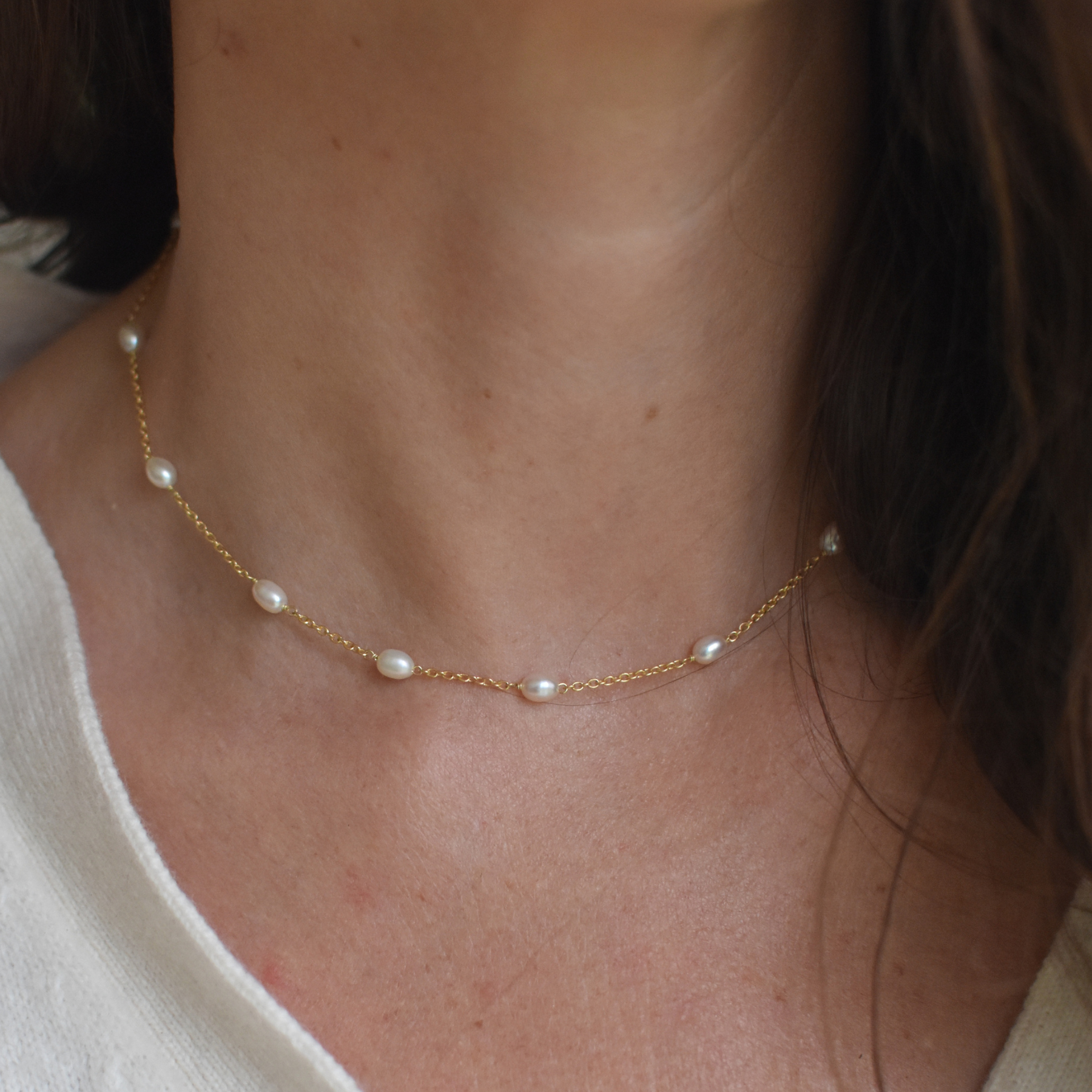 Gold Multi Pearl Necklace