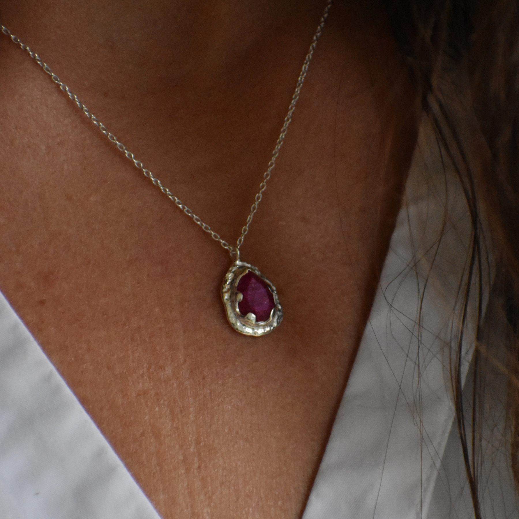 Ruby Teardrop Necklace