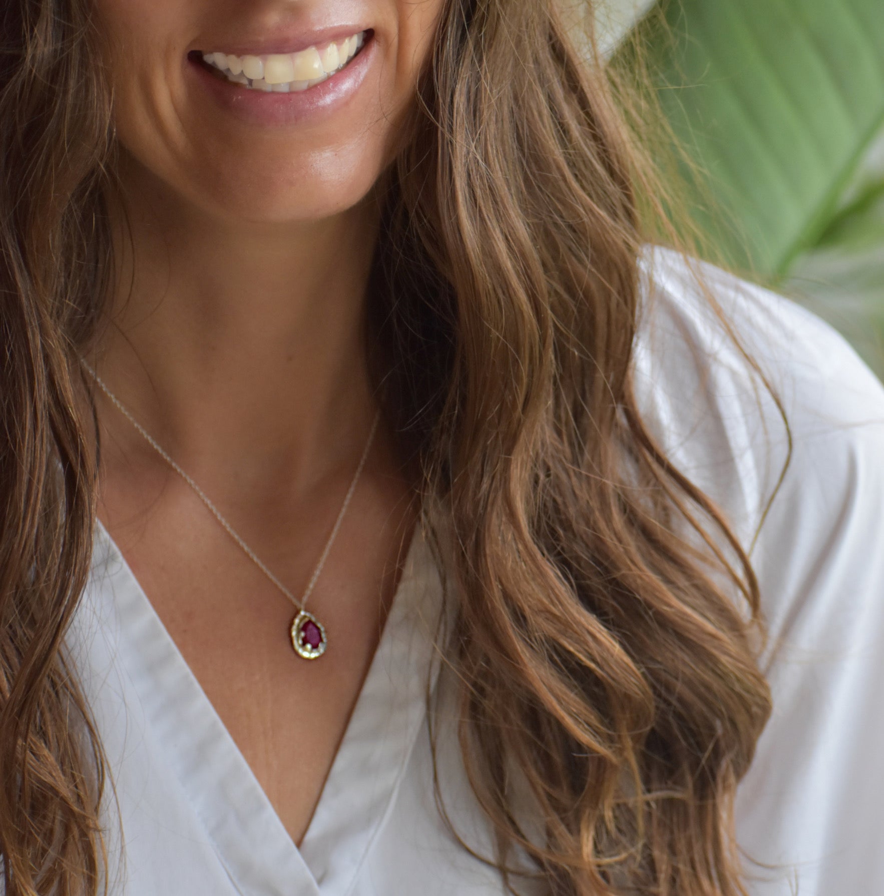 Ruby Teardrop Necklace