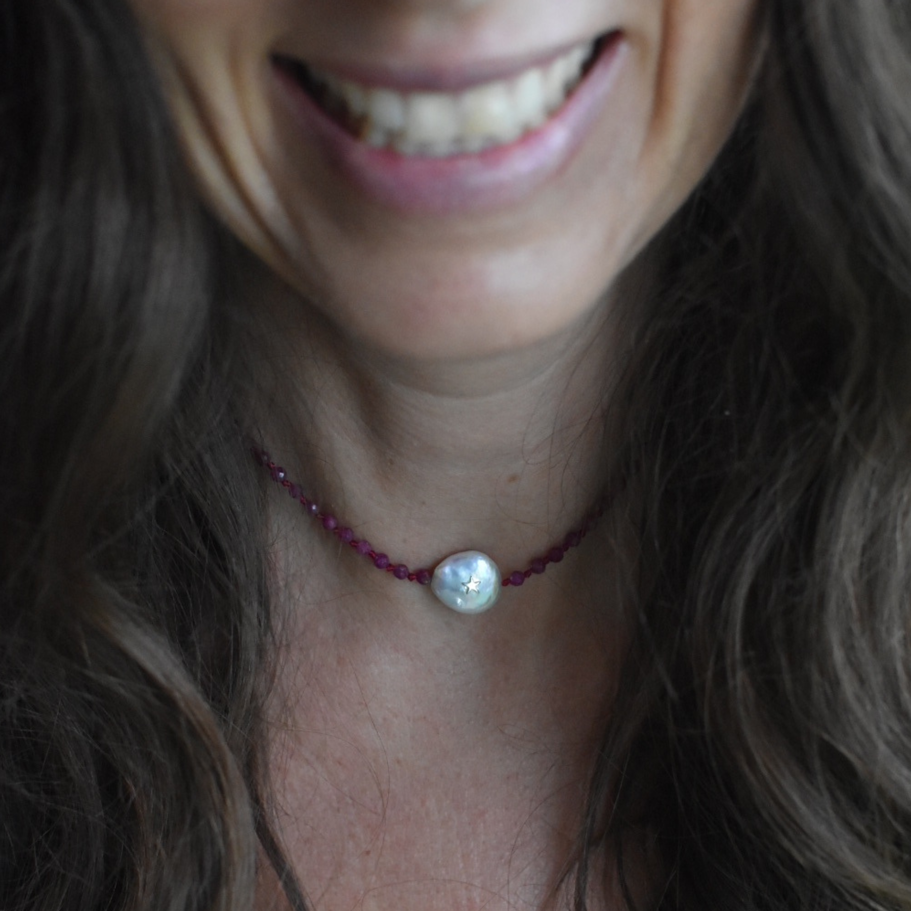 Ruby and Pearl Necklace