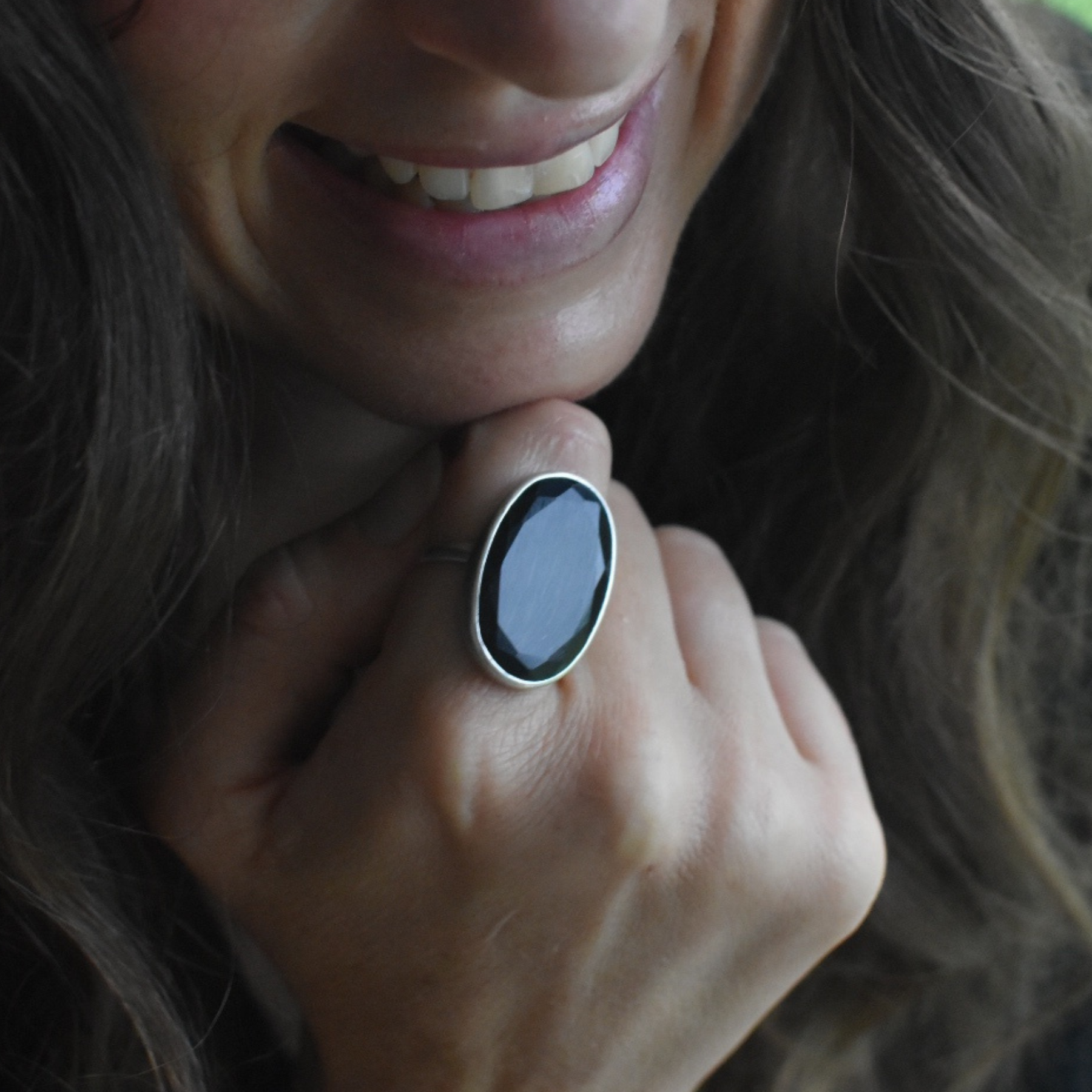 Large Black Onyx Ring