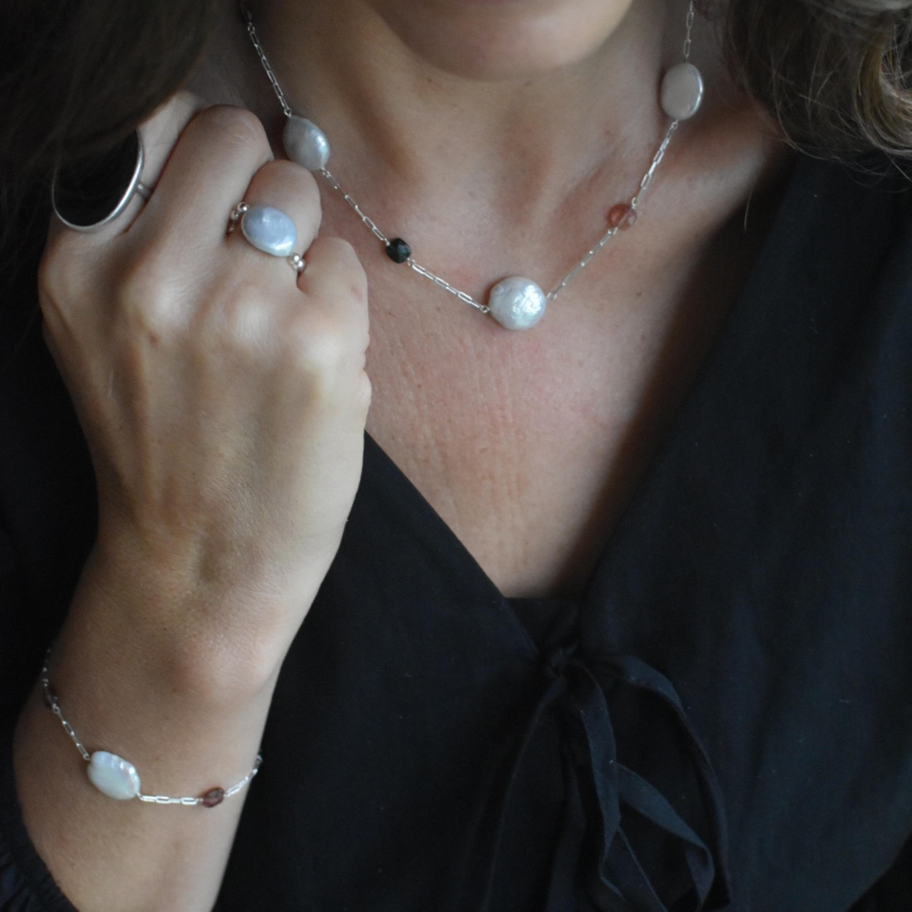 Pearl and Tourmaline Necklace