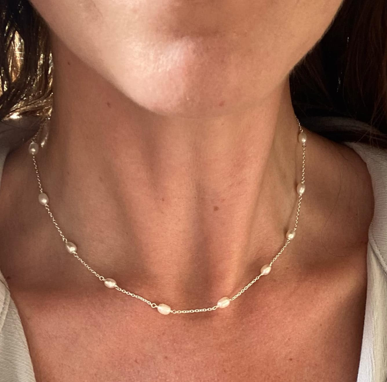 Silver Multi Pearl Necklace