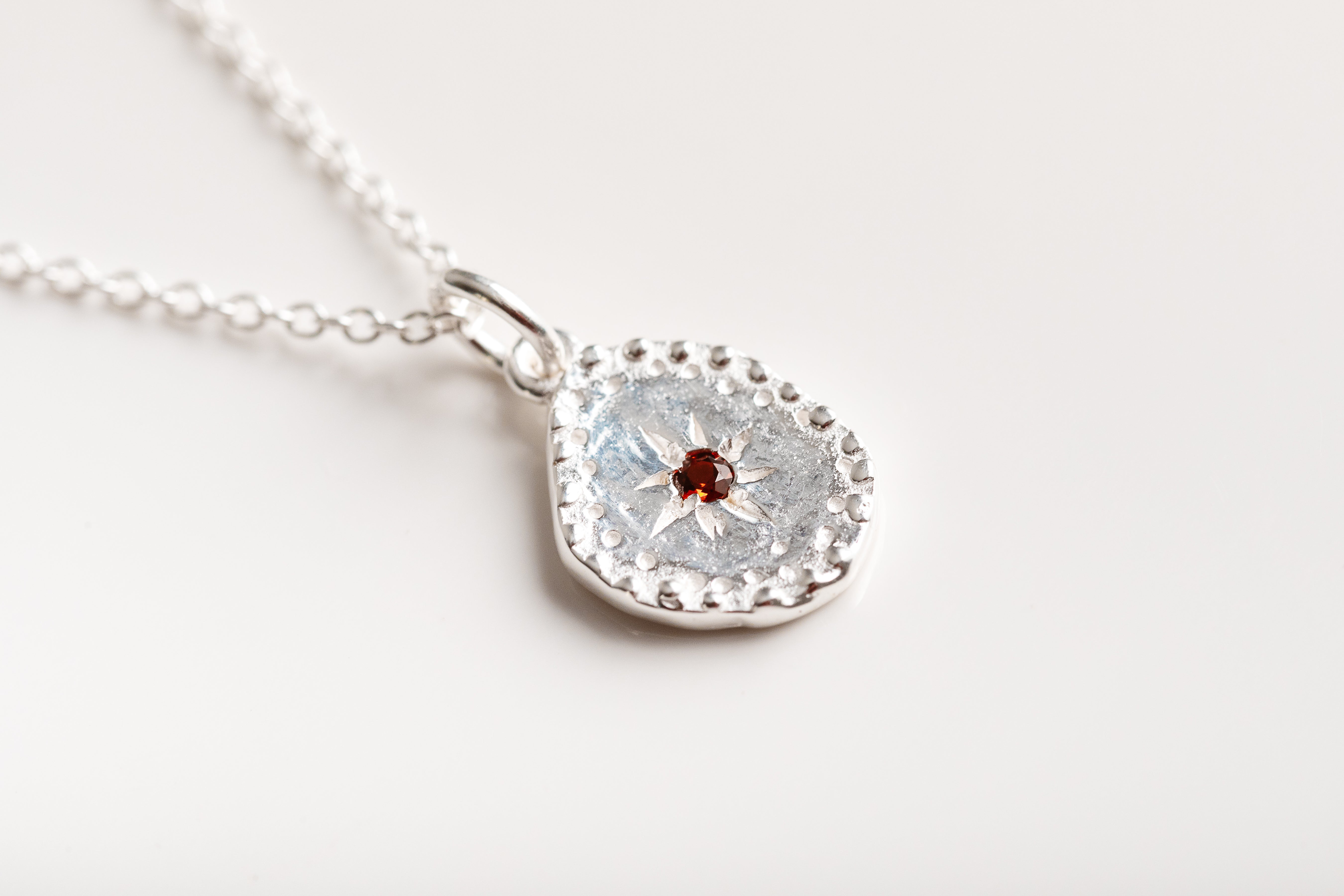 Silver deals garnet necklace