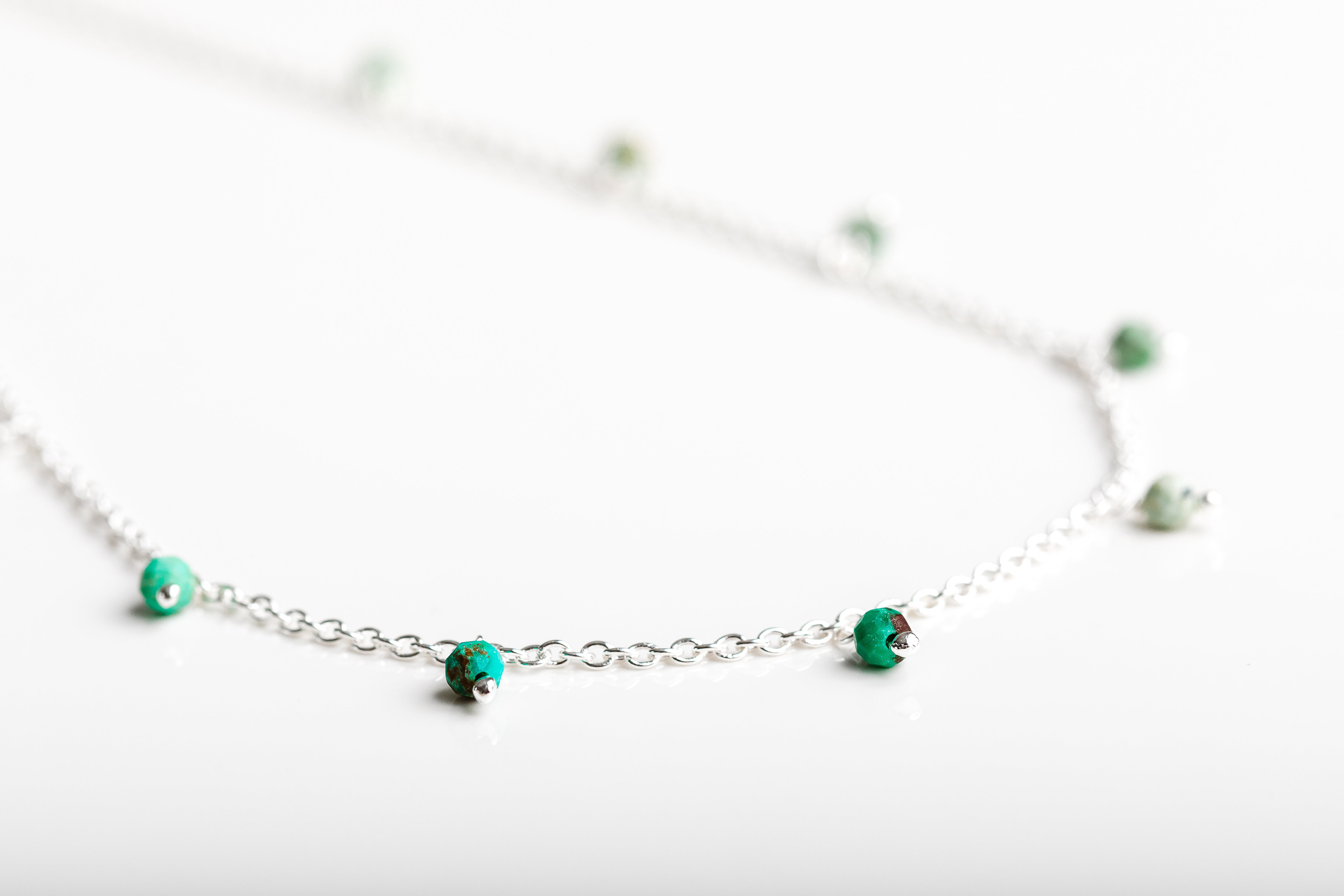 Silver Gemstone Beaded Necklace