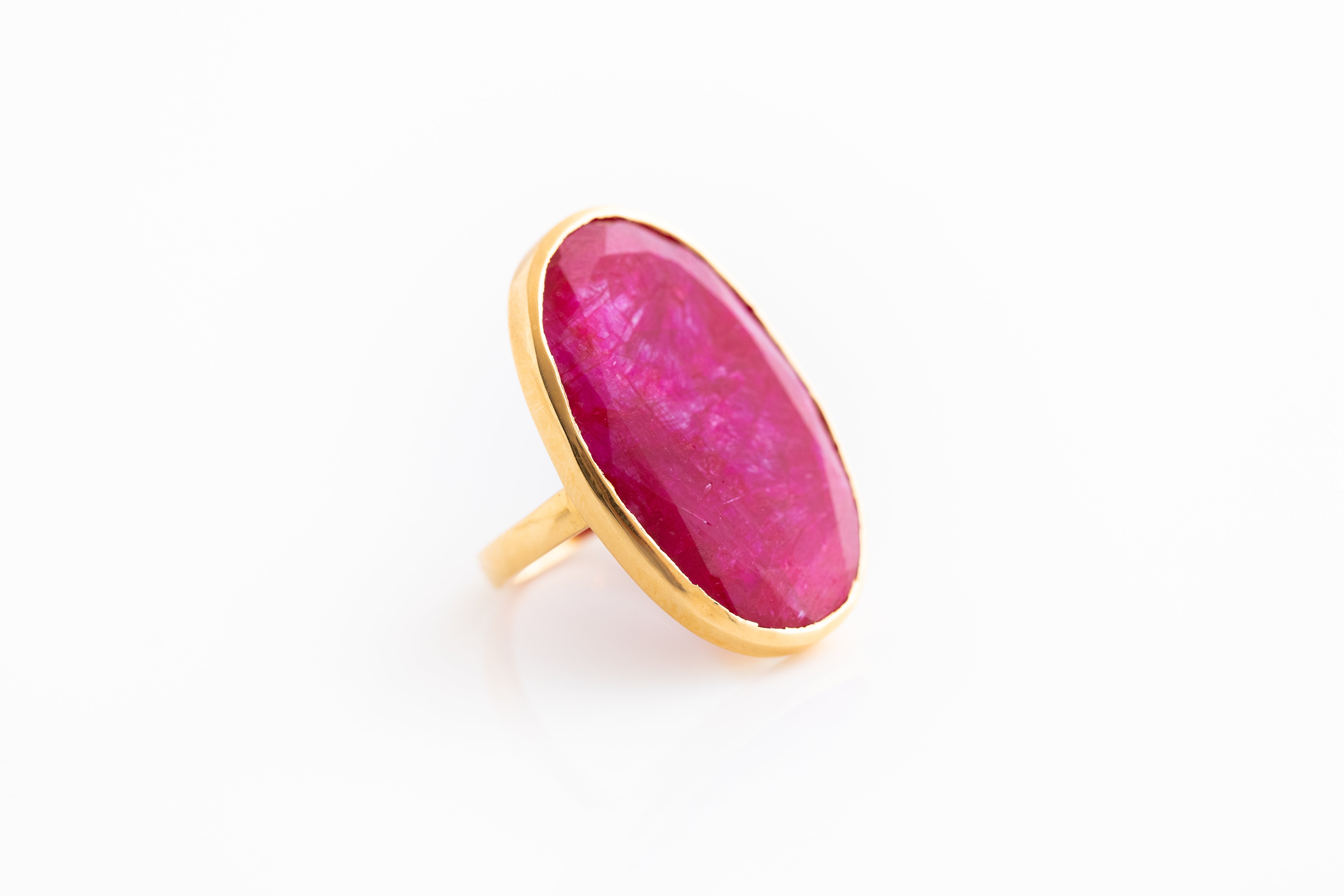 Large Gold Ruby Ring