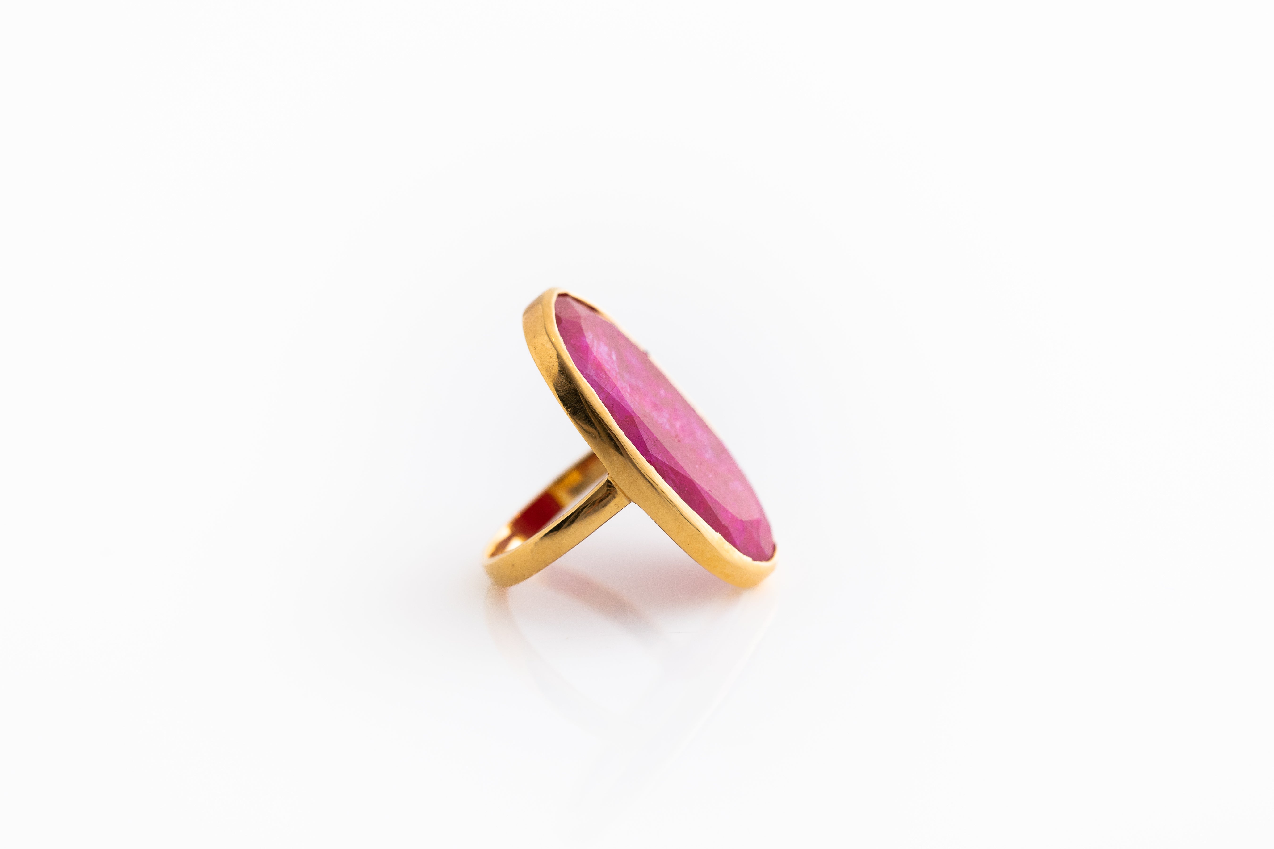 Large Gold Ruby Ring