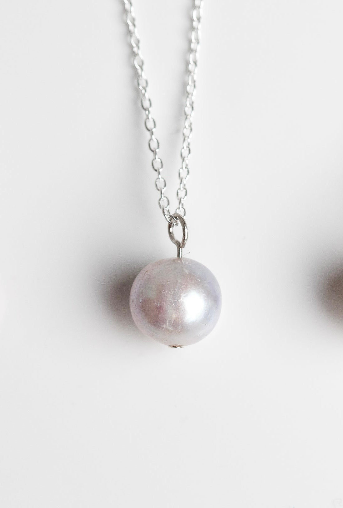 Grey Freshwater Pearl Silver Necklace